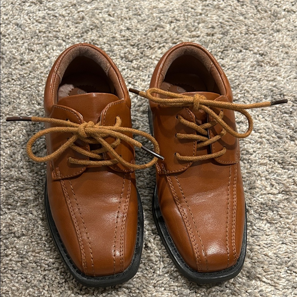 Bruno Marc Kids Brown Lace-Up Dress Shoes - Classic Leather Look